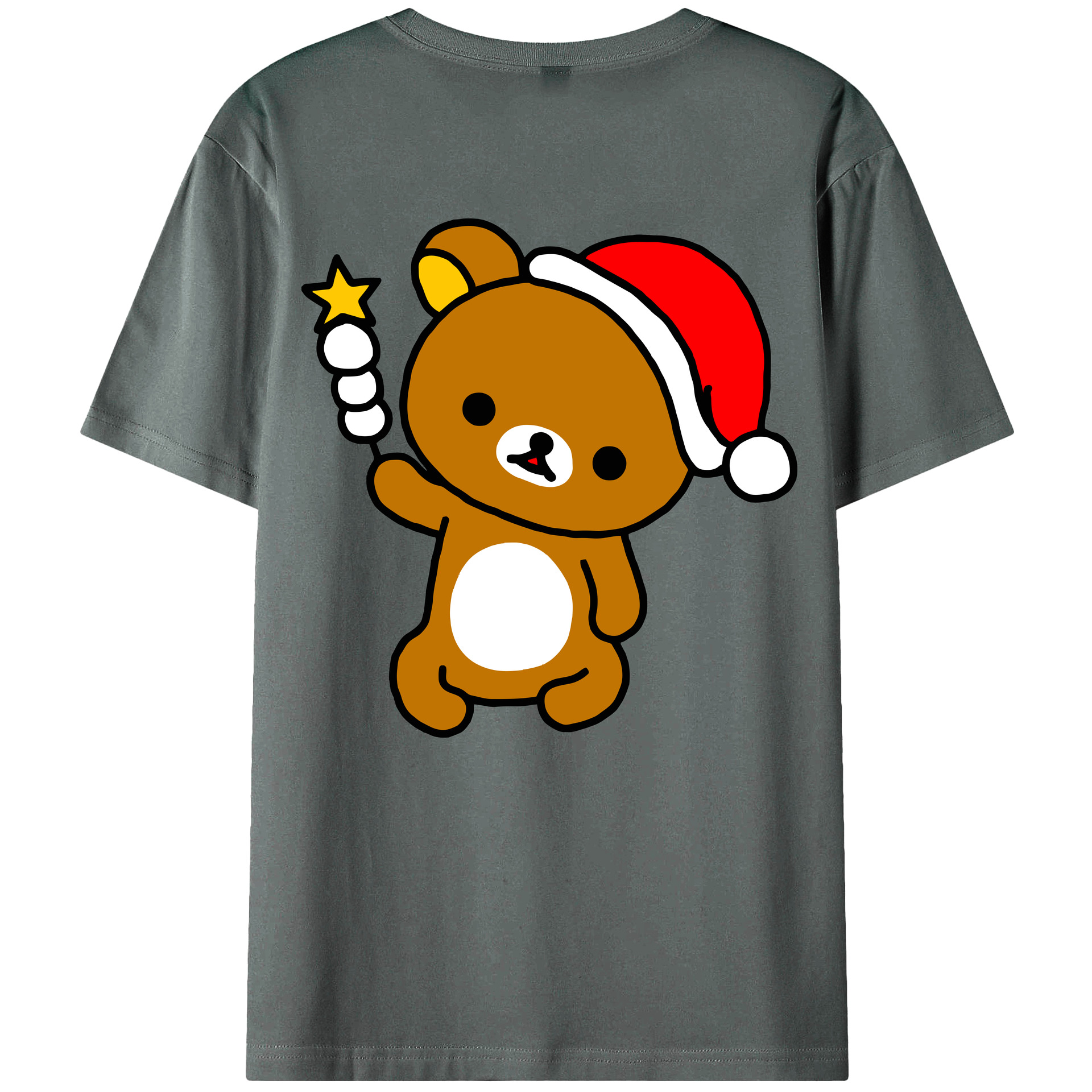 （画像用） リラックマ リラックマ キイロイトリ Rilakkuma Korilakkuma Kiiroitori 綿100％ メンズ半袖Tシャツ（バックプリント） 通気性